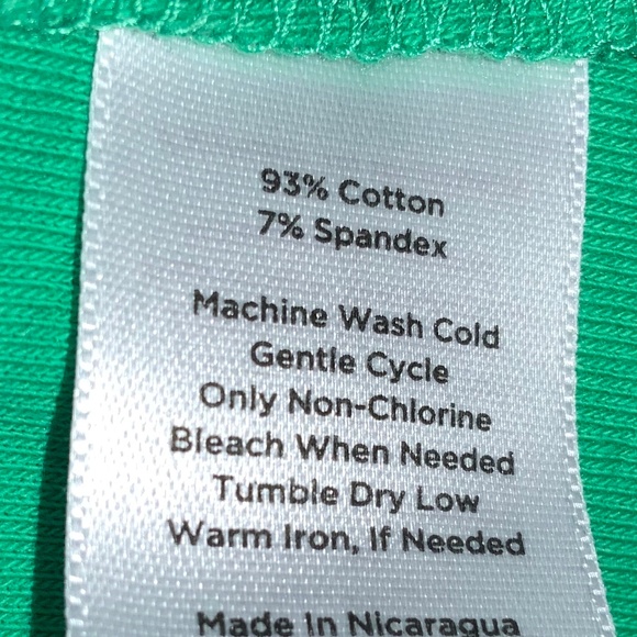 Talbots Petites Stretch Weekend Tee green sz MP bateau neckline cotton blend - Picture 4 of 4
